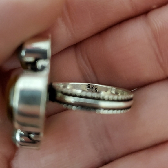 New Tiger Eye, Labradorite and Morganite 925 Silver Ring. - Picture 9 of 10